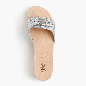 Dr. Scholl's Classic Design Wooden Sole Sandals Slides Glitter J. Crew
